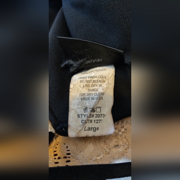 Vintage Fredericks of Hollywood Black Slip Negligee Dress LACE UP BACK Large - Picture 15 of 16